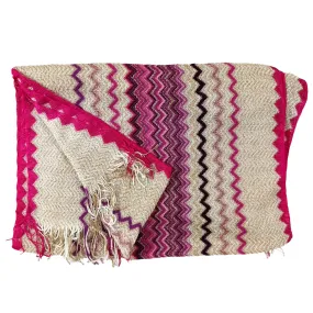 Missoni Scarf Purple Pink Chevron Design - Women Designer Shawl