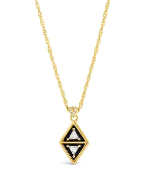 Nerezza CZ & Enamel Pendant Necklace