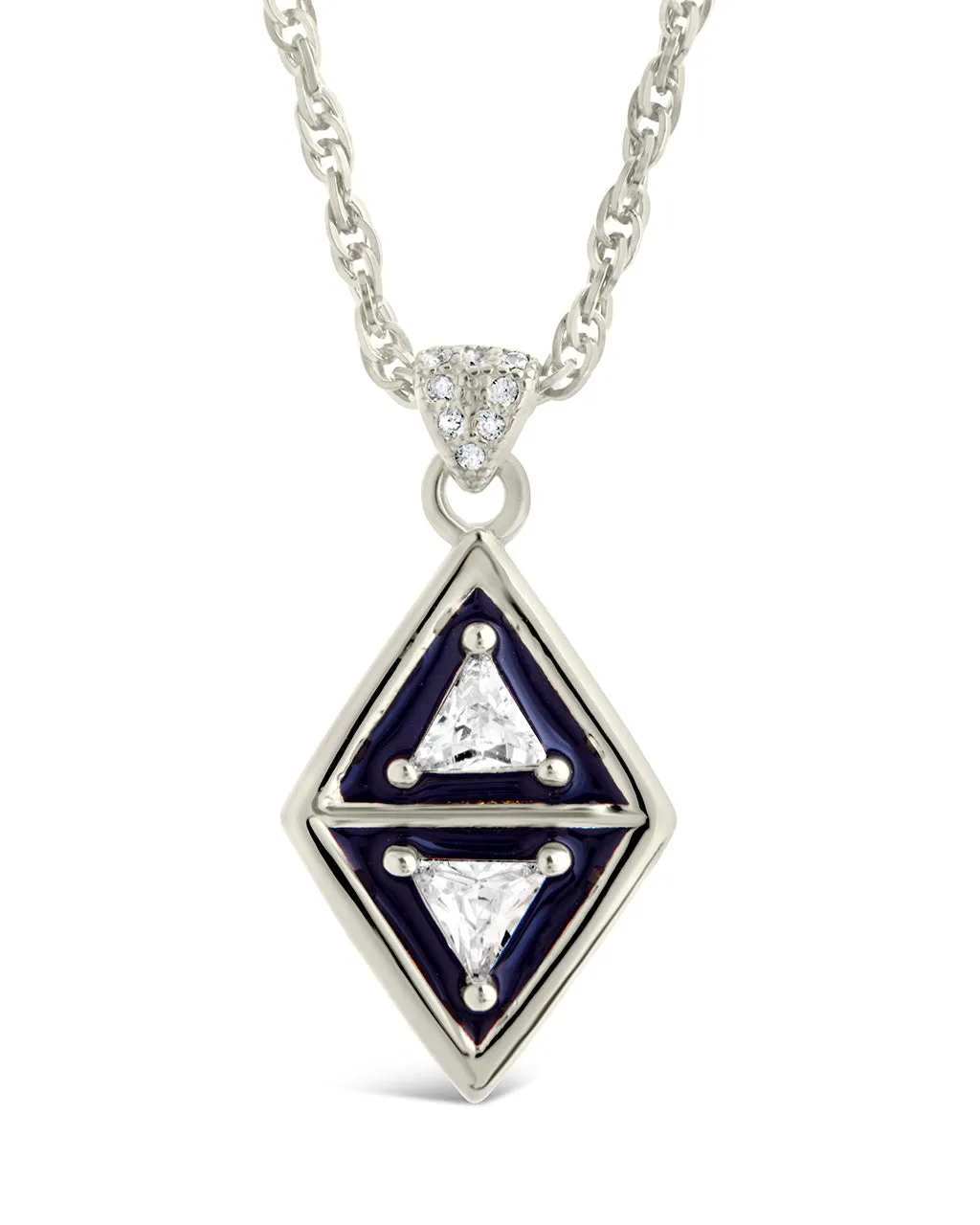 Nerezza CZ & Enamel Pendant Necklace