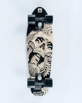 No Mercy Mini Wooden Skateboard - Black/Cream