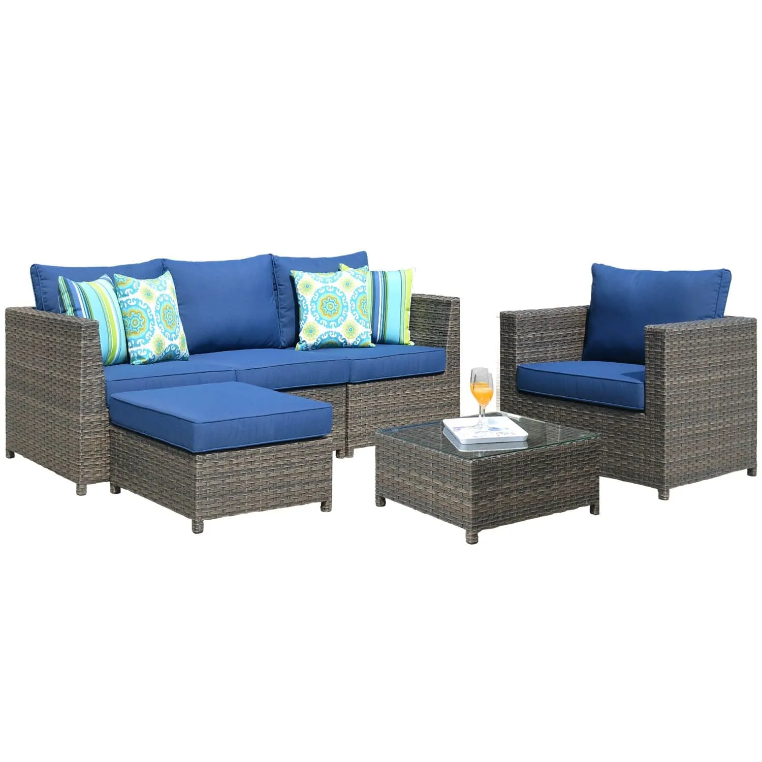 Ovios Patio Furniture Set Bigger Size 6-Piece, King Series, Fully Assembled