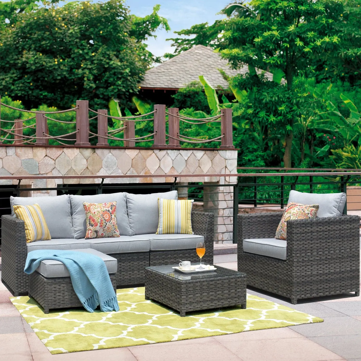 Ovios Patio Furniture Set Bigger Size 6-Piece, King Series, Fully Assembled