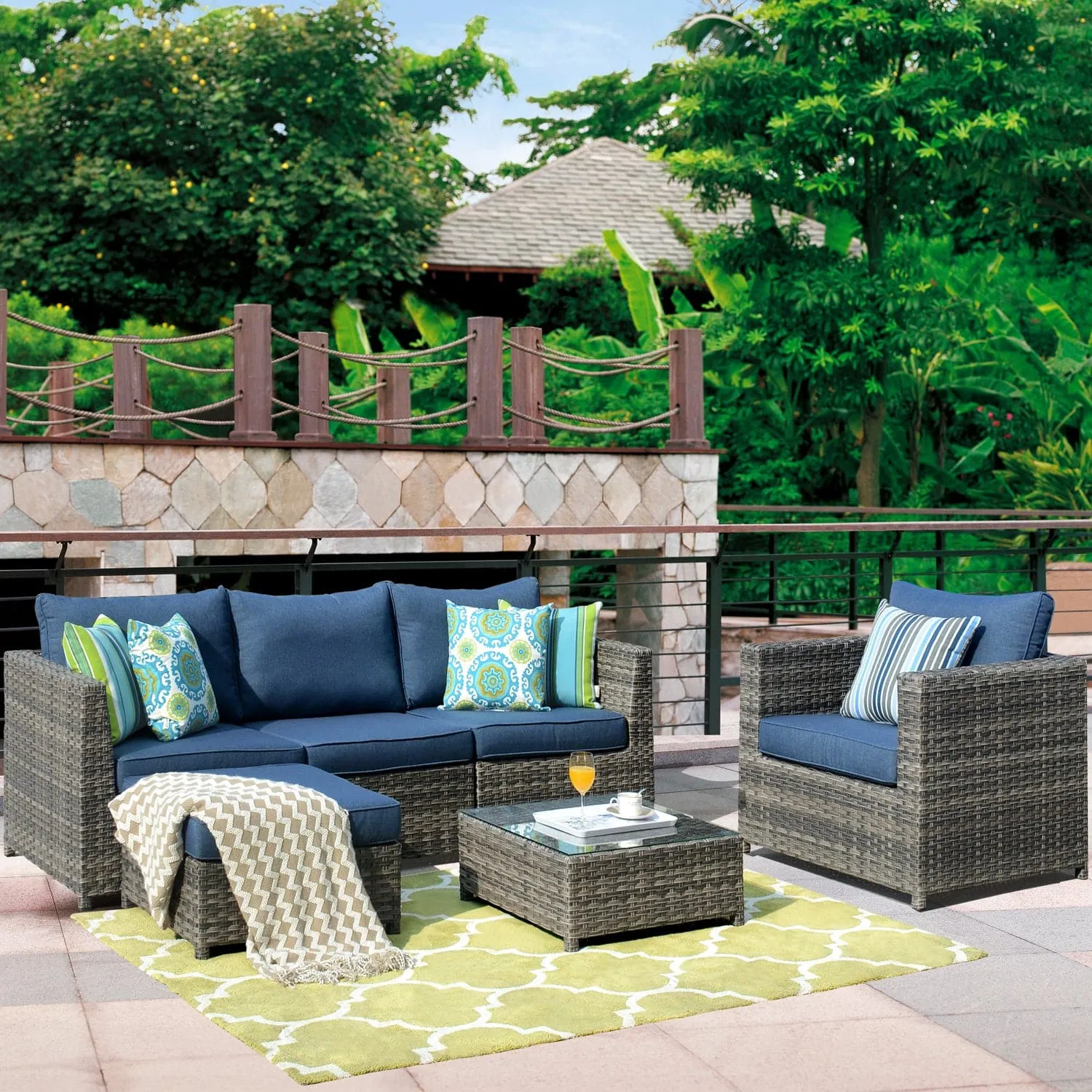 Ovios Patio Furniture Set Bigger Size 6-Piece, King Series, Fully Assembled