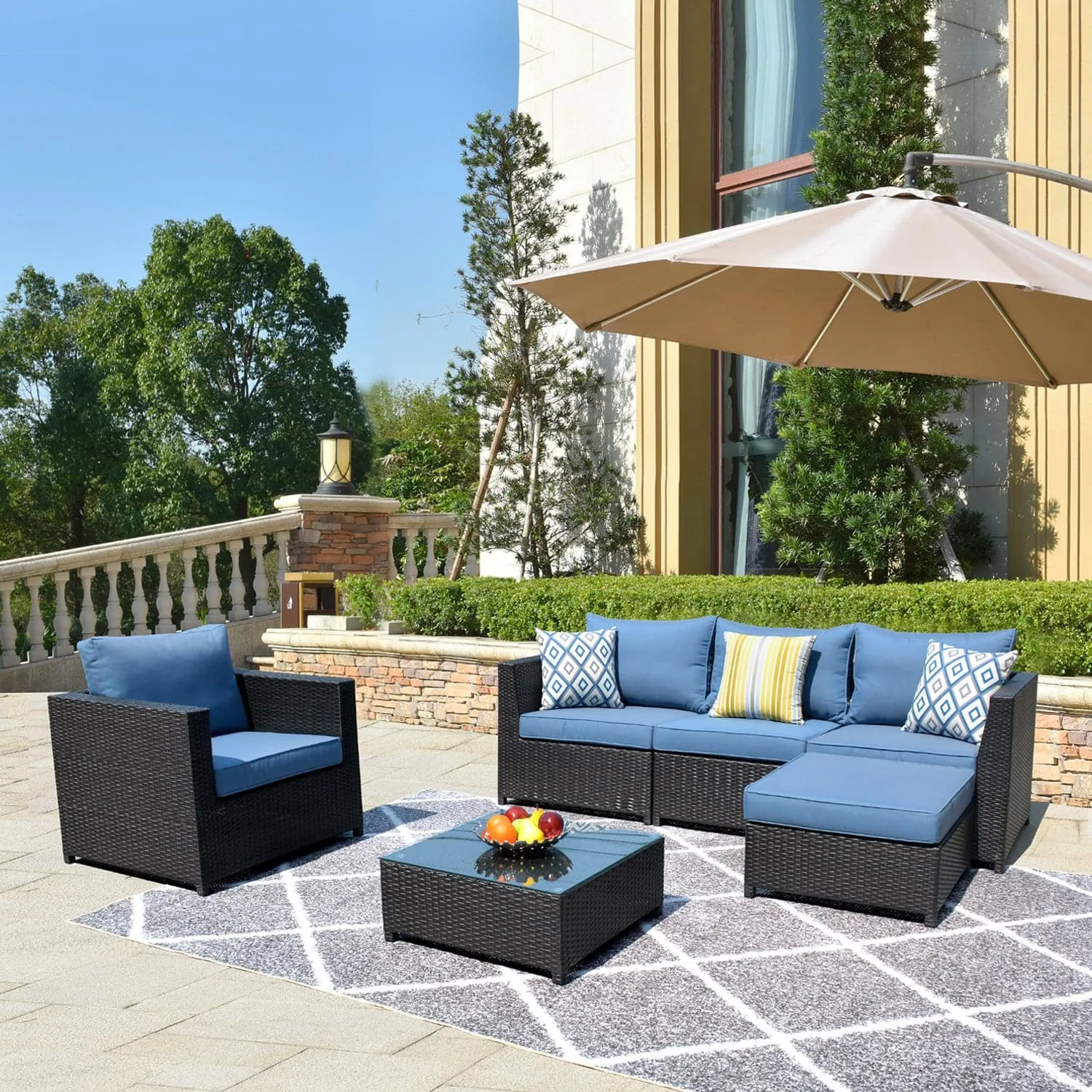 Ovios Patio Furniture Set Bigger Size 6-Piece, King Series, Fully Assembled