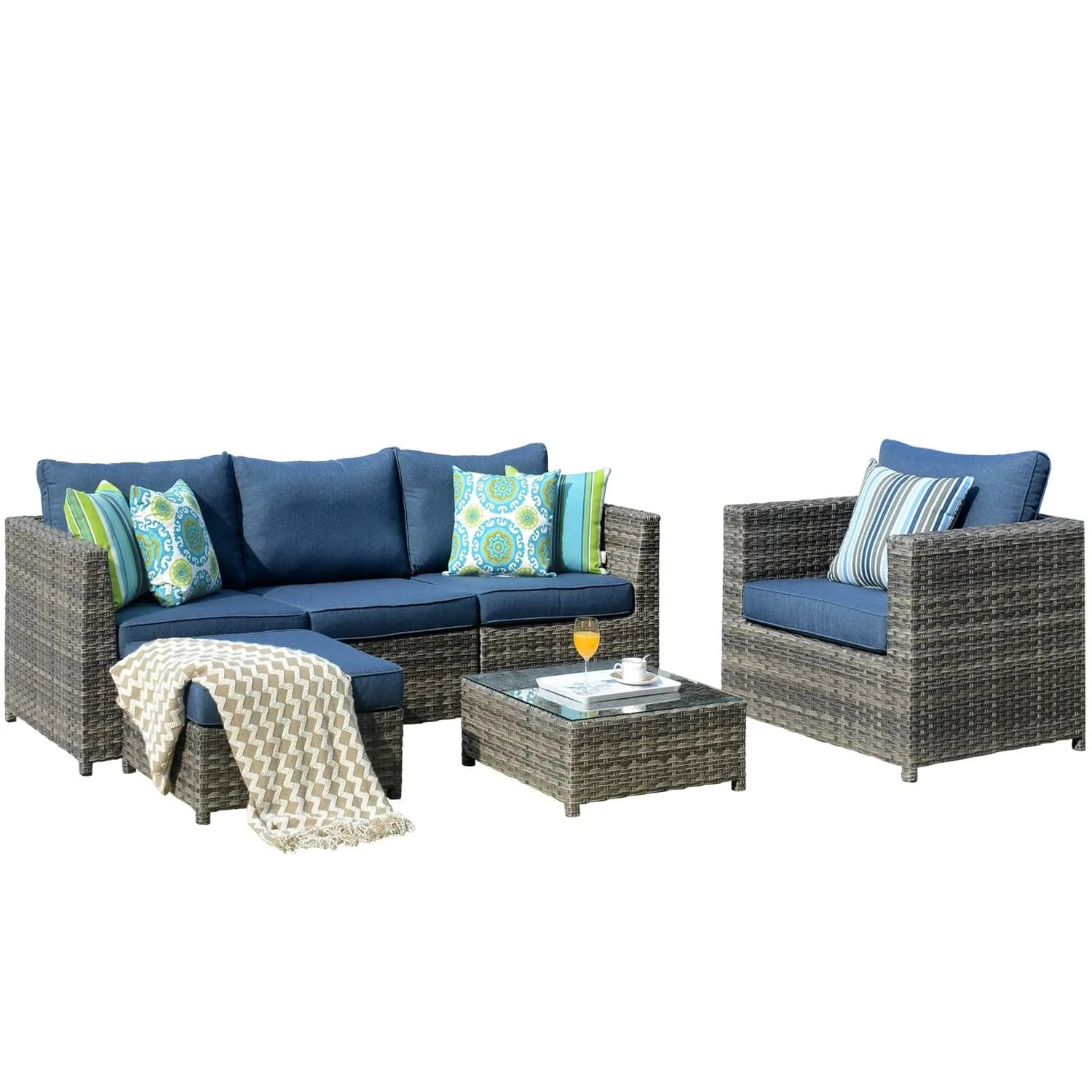 Ovios Patio Furniture Set Bigger Size 6-Piece, King Series, Fully Assembled