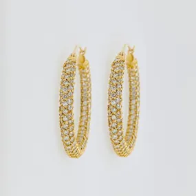 Pave Diamond Hoop Earrings