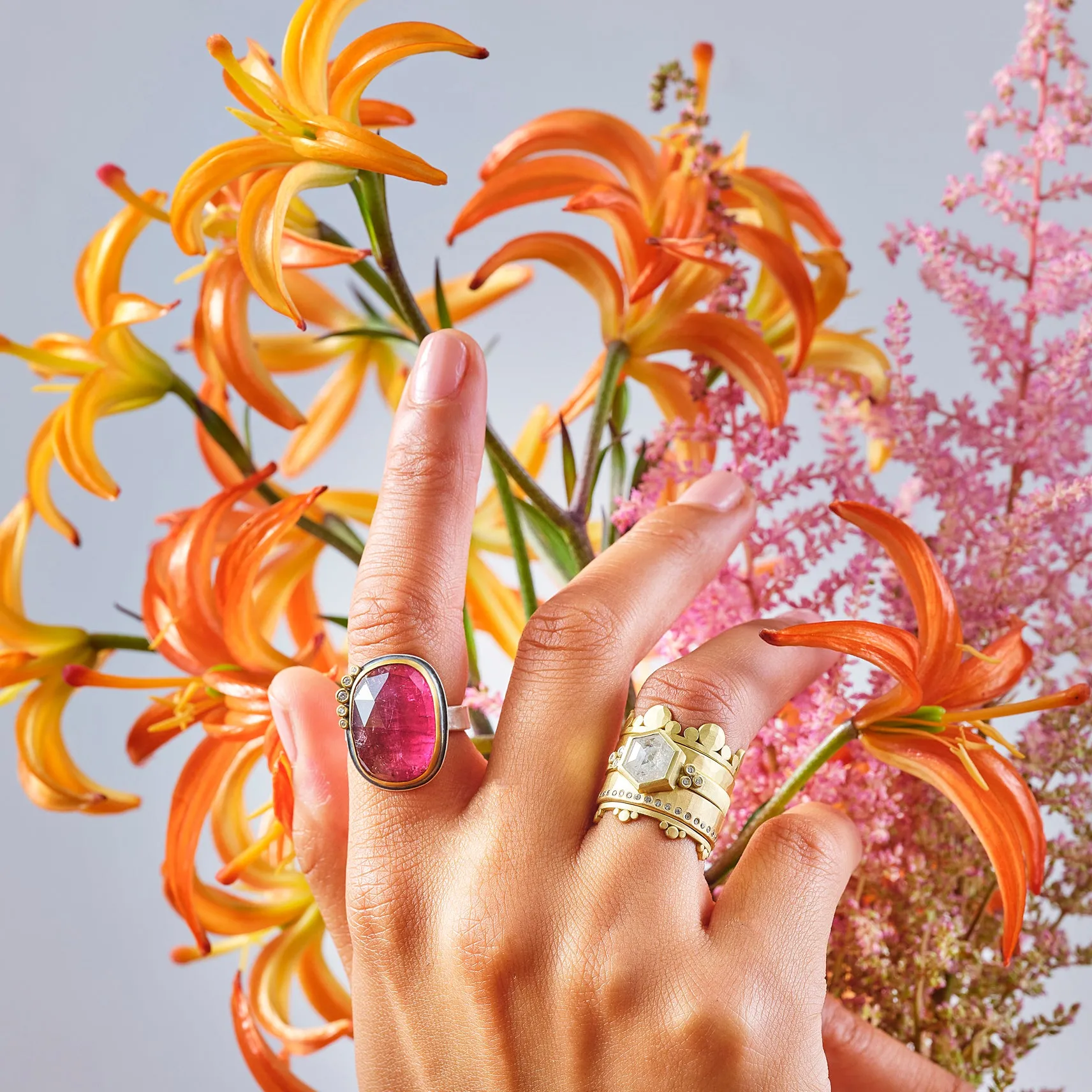 Pink Tourmaline Statement Ring