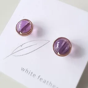 Purple Amethyst Earstuds (Large) / 14k Gold-filled