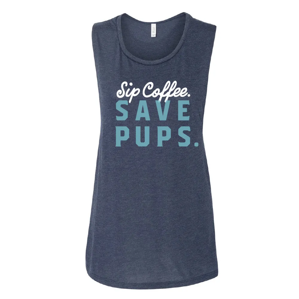 Sip Coffee Save Pups Tank