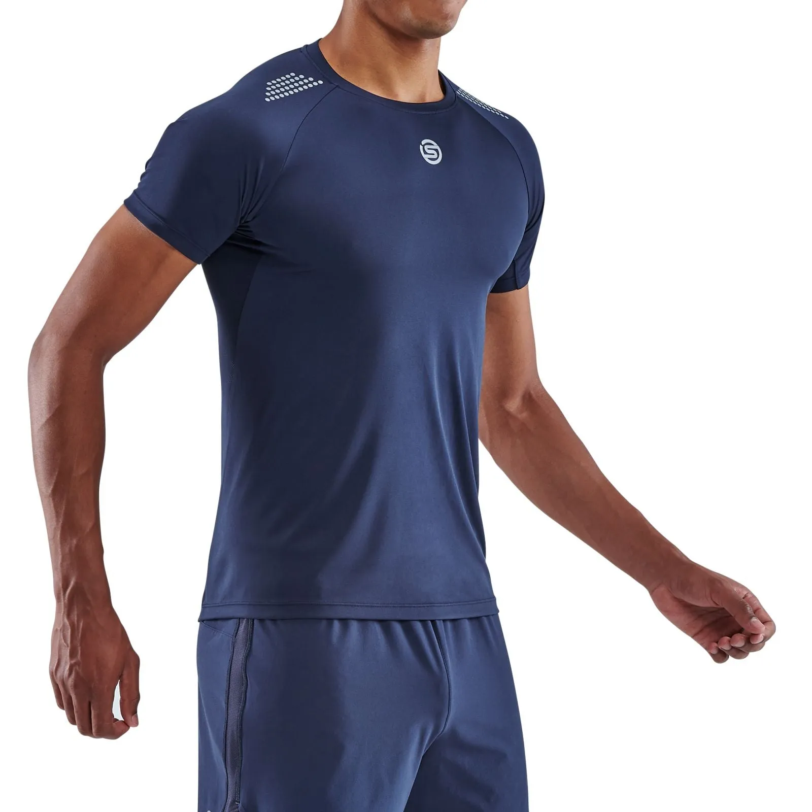 SKINS SERIES-3 MEN'S SHORT SLEEVE ACTIVE TOP NAVY BLUE