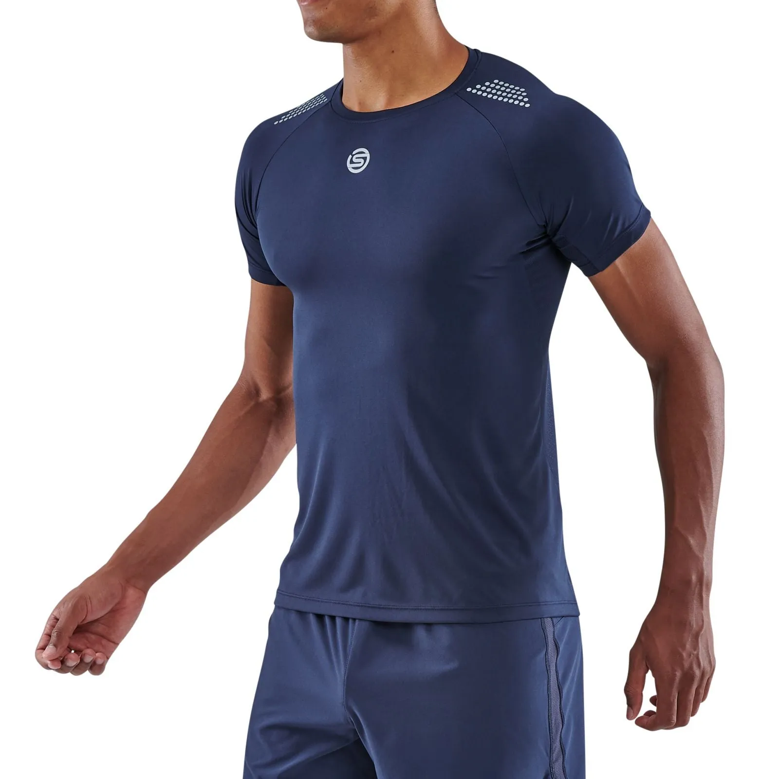 SKINS SERIES-3 MEN'S SHORT SLEEVE ACTIVE TOP NAVY BLUE