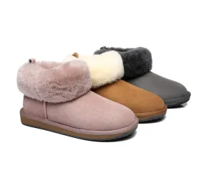 TARRAMARRA® UGG Women Sheepskin Wool Fluffy Collar Slippers Emmy