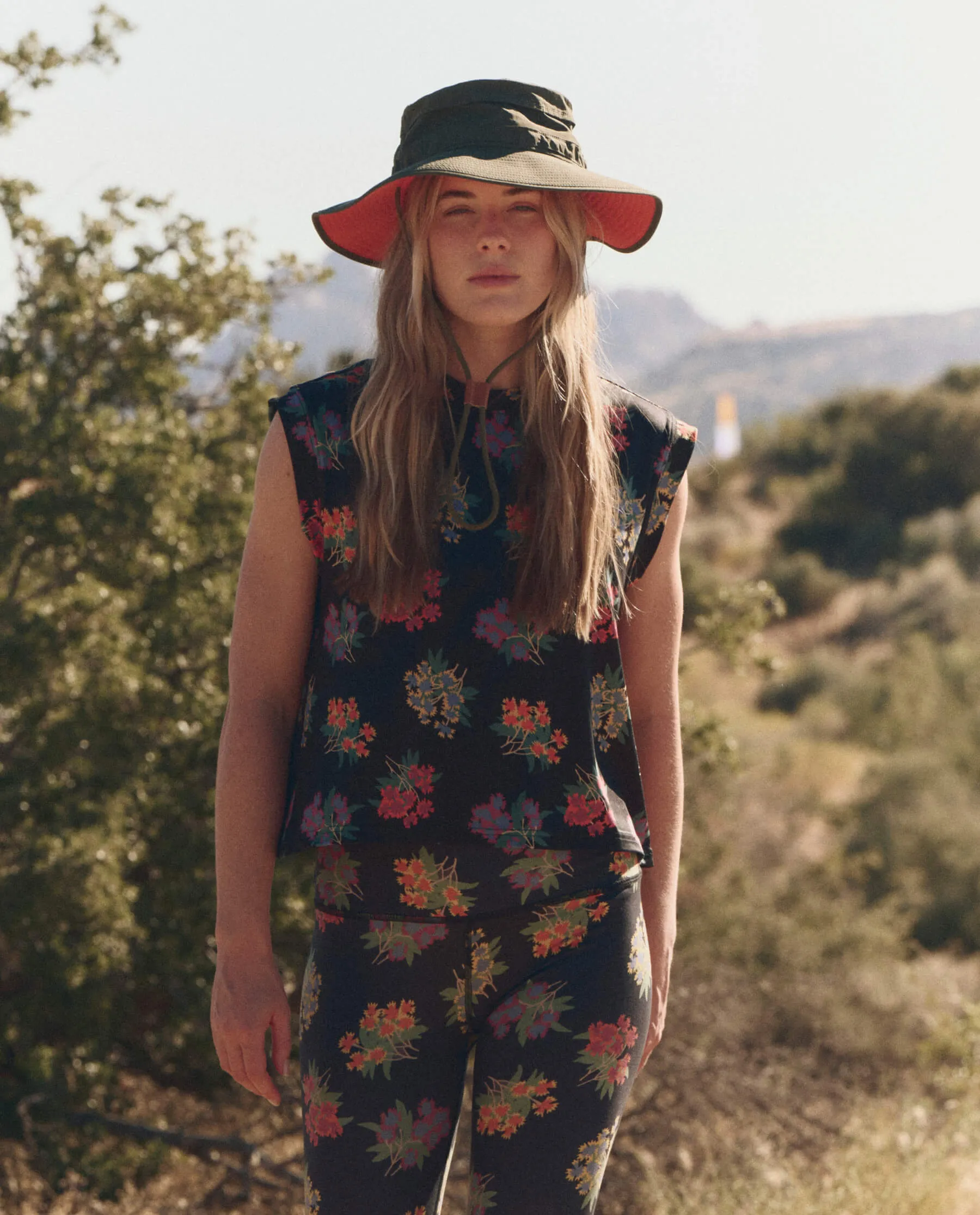 The Boxy Trail Tank. -- Black Palisade Floral