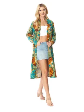 Tianello TENCEL™  Print "New Moon" Long "SELENA"  Duster Jacket