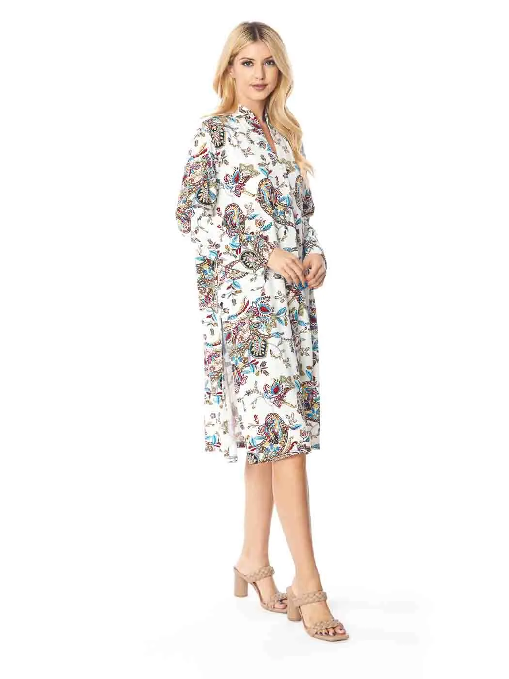 Tianello TENCEL™  "Euro Paisley" Print Long "SELENA"  Duster Jacket