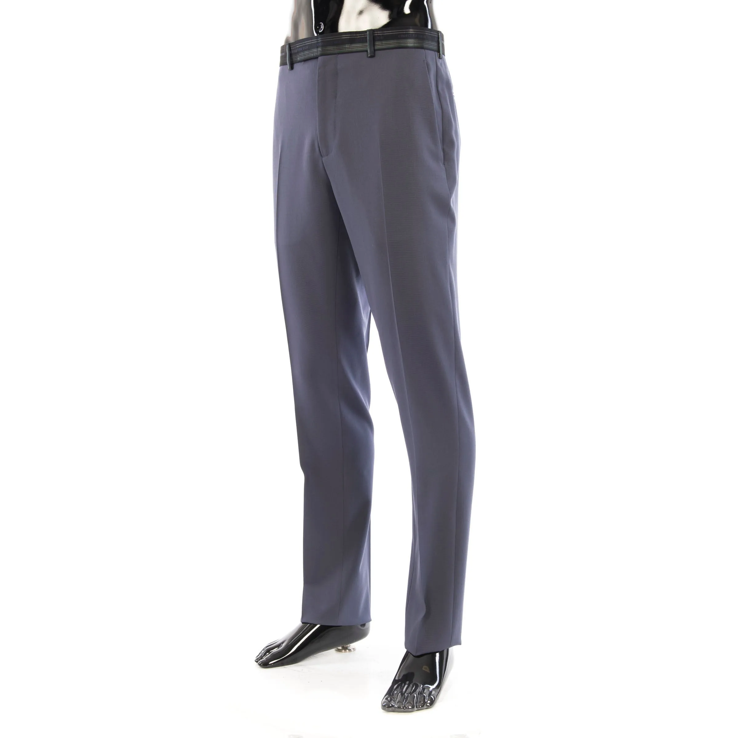 Trousers With Signature Christian Dior Striping In Purple Wool Twill