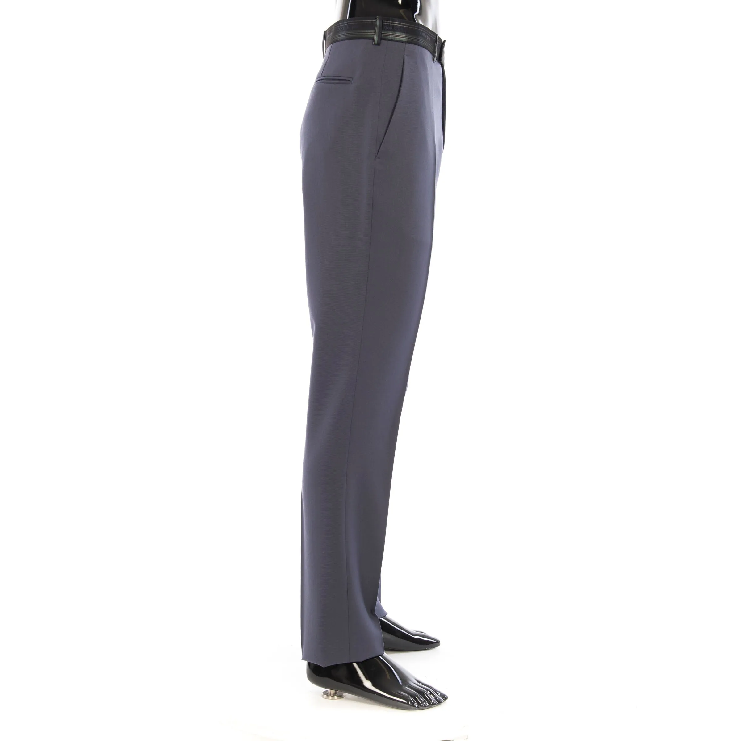 Trousers With Signature Christian Dior Striping In Purple Wool Twill