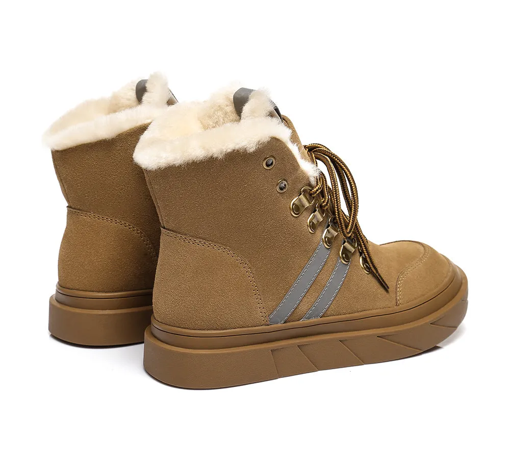 Urban UGG® Women Sheepskin Wool Lace Up Fashion Sneaker Boots Vicki