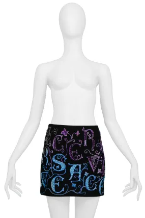 VERSACE ATELIER EMBROIDERED MINI SKIRT