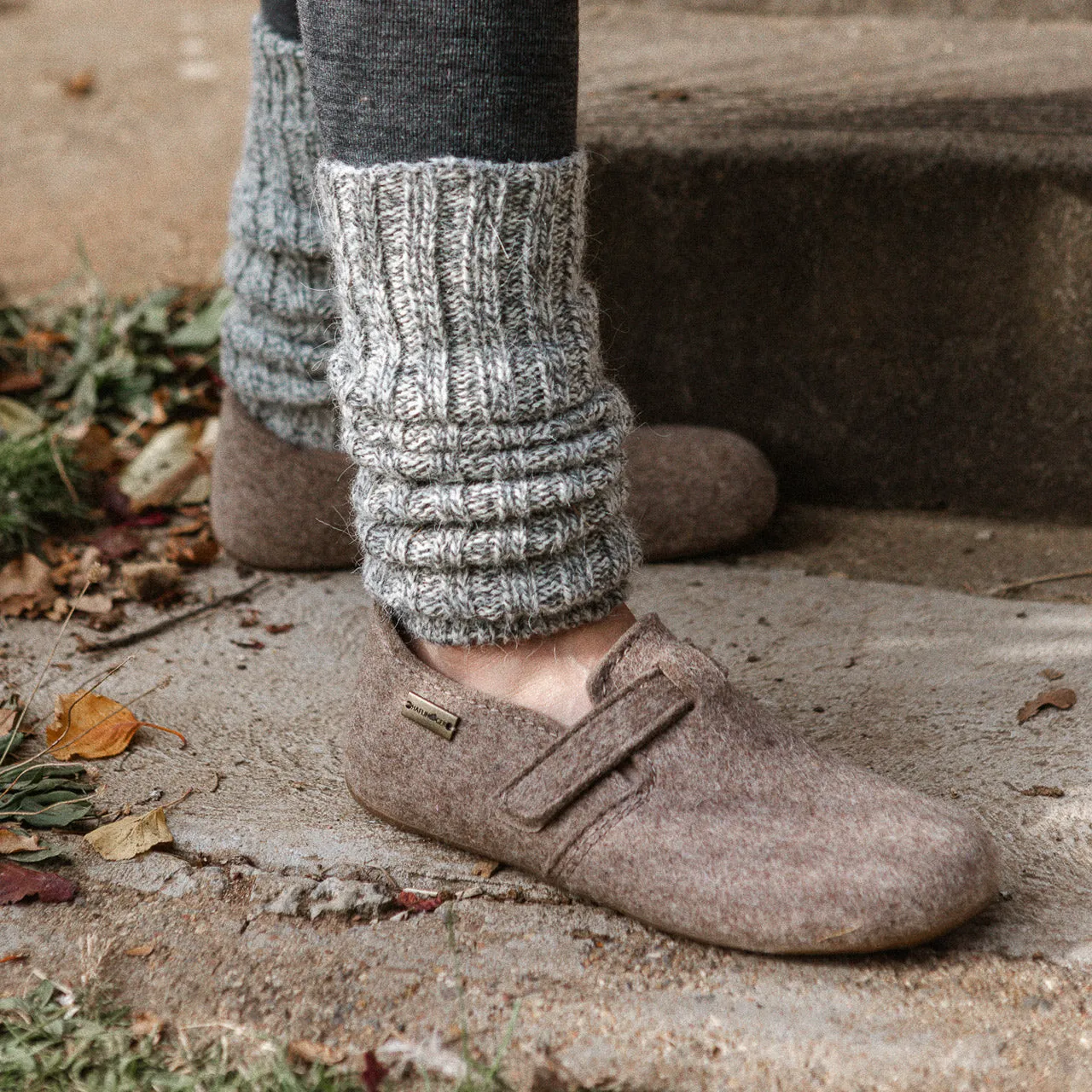 Wool Felt House Shoes - Everest Focus - Taupe (Adults 36-42)