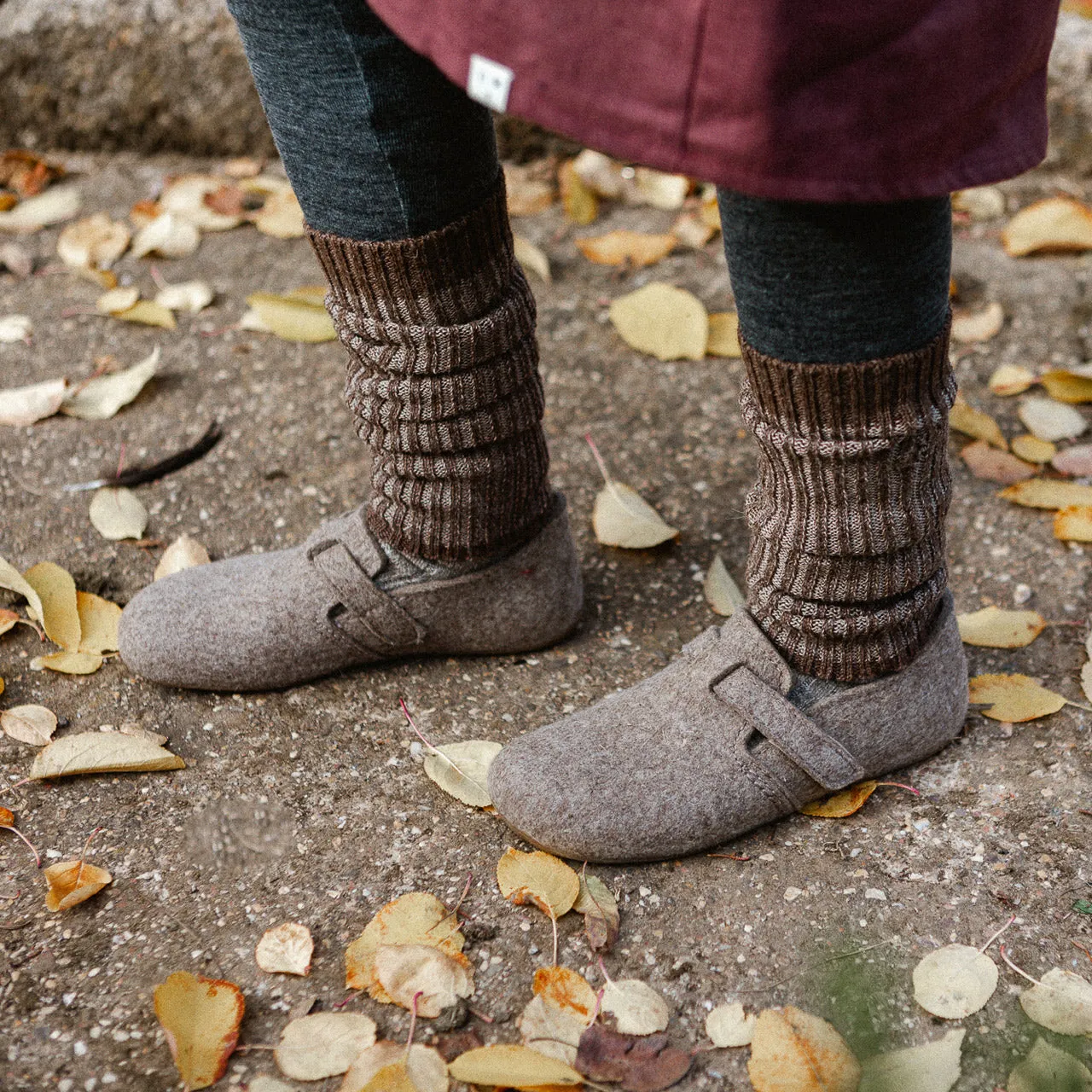 Wool Felt House Shoes - Everest Focus - Taupe (Adults 36-42)